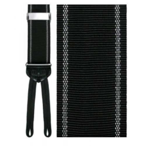 Black Checkered (Basilicata) Silk Suspenders